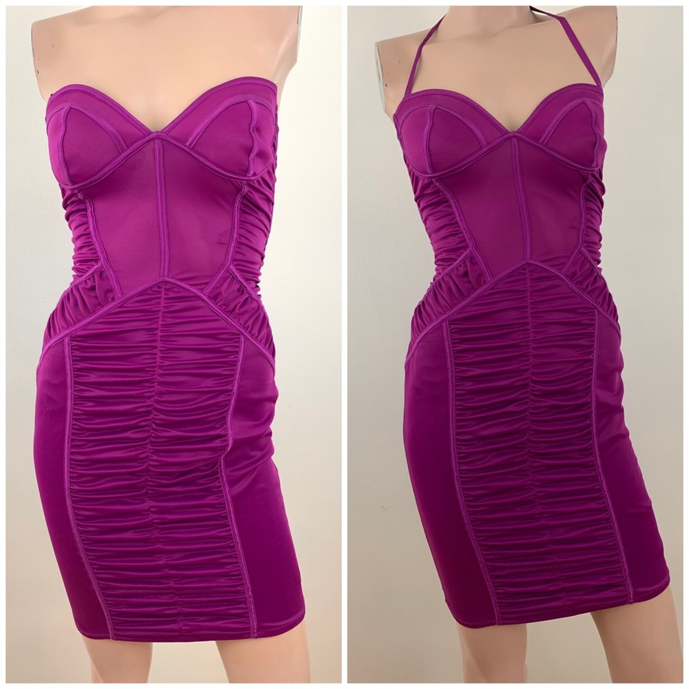 Bebe Magenta Strap/Strapless Dress - Picture 1 of 8
